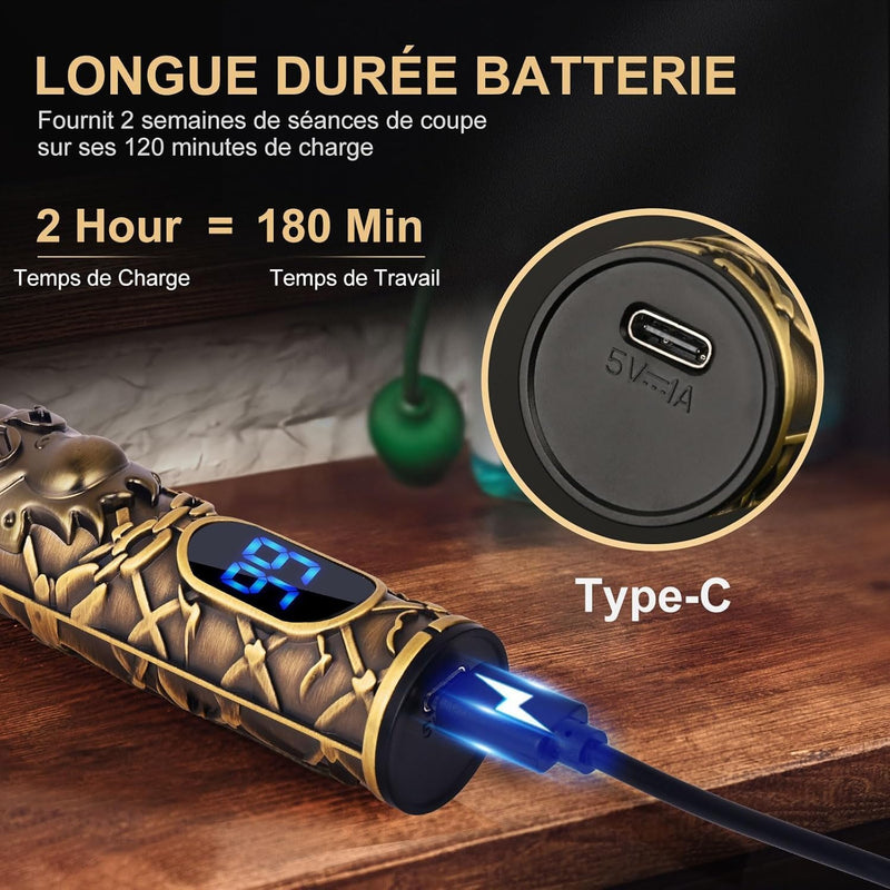 Máquina Cortapelo 6 en 1 | Motor 6000RPM + Batería 1200mAh – 90 Minutos de Autonomía